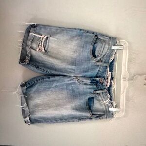 Mel rose and market boyfriend distressed denim Bermuda length jean